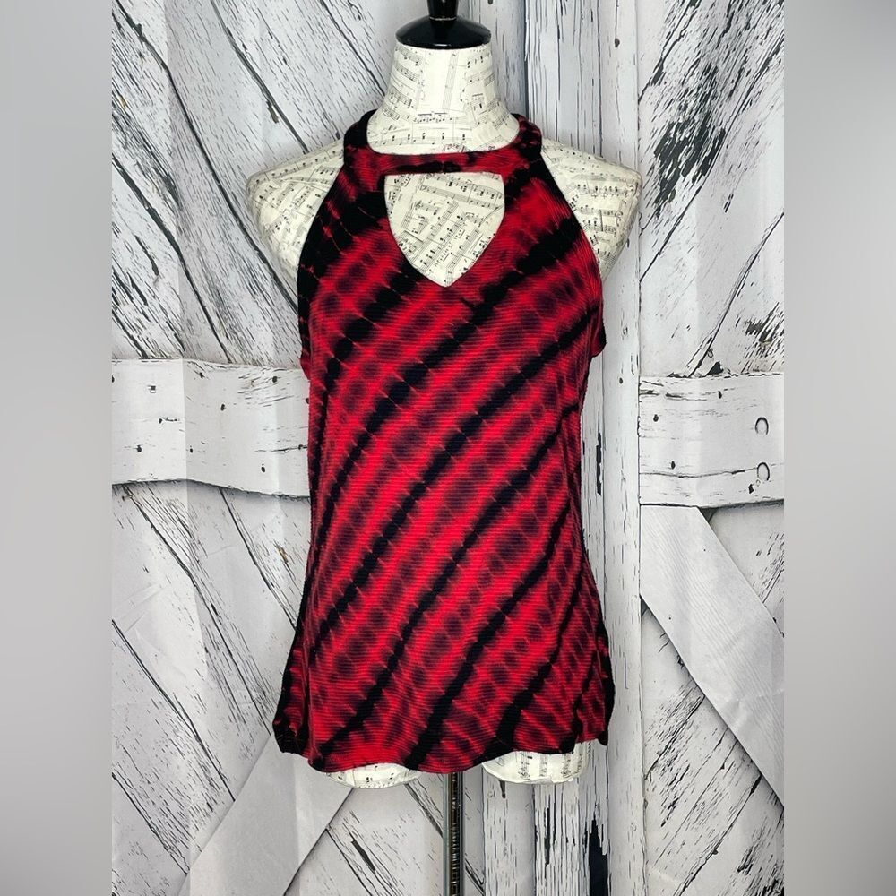 RED HAUTE Tie Dye Choker Neck  Knit Top Sleeveless M